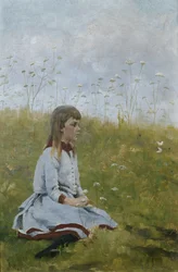 Lány a virágos réten, 1885 körül (olaj, vászon)