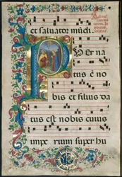Leaf from Gradual: Initial P with the Betlehem
