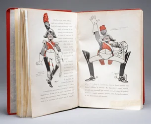 Rendőrök teljes egyenruhában Carlo Collodi Pinokkió kalandjai című regényéből, Olaszország