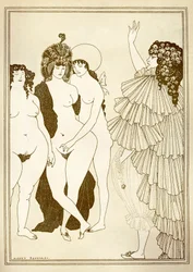 Aubrey BEARDSLEY (1872-1898) illusztrációja Aristophanes „Lysistrata”-hoz (Kr. e. 411)