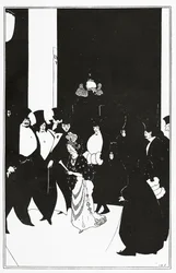 Lady Gold kísérője, illusztráció a "Sárga könyvből", 1894