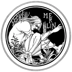Merlin, illusztráció Sir Thomas Malory „Le Morte d