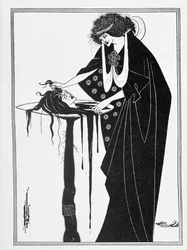 A táncos jutalma, illusztráció Oscar Wilde „Saloméjából”, pub. 1894 (sortömb nyomtatás)