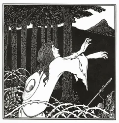 Tannhauser visszatérése a Venusbergre, a „Vénusz és Tannhauser története” című műből, 1895