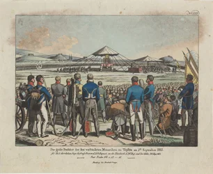 A három szövetséges uralkodó nagy ünnepe Teplitz Teplicében 1813. szeptember 2-án