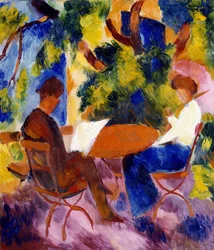 A kerti asztalnál, 1914