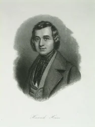 Heinrich Heine költő portréja 1797-1856, 1842