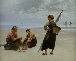 Kagylógyűjtők, Bretagne (olaj, vászon)