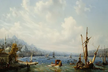 Hajók a Boszporuszon, Konstantinápoly mellett, 1846