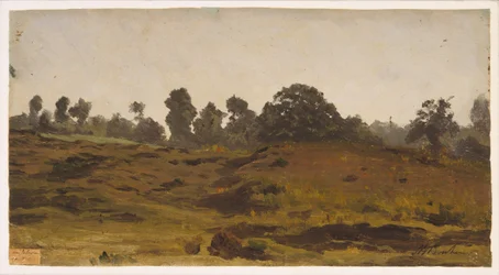 Kilátás egy mezőre, 1850-es évek eleje (olaj, papír)