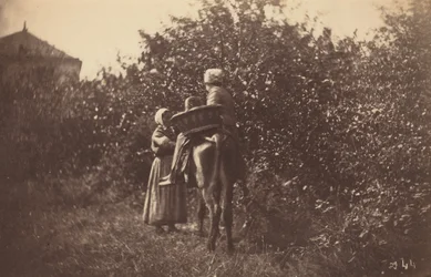 Két nő szamárral,1870-es évek vége (fotó)