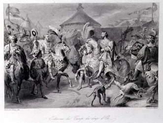 Találkozás az aranyszövet mezőjén, 1520. június 24., Millin metszet (metszet)