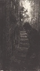 A rue Boutebrie faragott lépcsőháza, 1901-ben jelent meg.