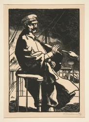 Vilmos császár a jachtján, az 1914-es háború című műből, első sorozat, 18. sz.