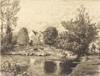 Old Foot-híd, Banks of the Small Morin Vieille passerelle, bords du petit morin, 1915.