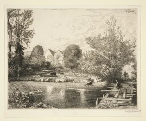Vieille passerelle, bords du petit Morin (Régi gyaloghíd, Kis Morin partjai)