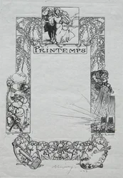 Párizsi Almanach, 1897: Díszítő szegély, tavasz