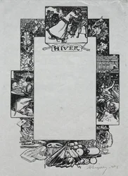 Párizsi Almanach, 1897: Díszítő szegély, tél