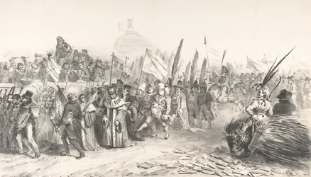 The Grand Review of the Juste-Milieu Passing La Caricature, 1832. október 30. Gran..., 1832. október