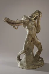 Ember kígyóval, 1886 körül