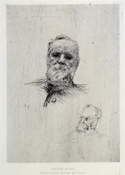 Victor Hugo (1802-1885) portréja, illusztráció a The Gazettes de beaux Arts-ból