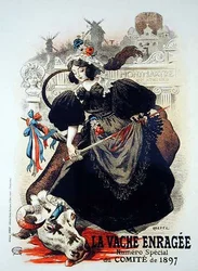 A „The Mad Cow” című plakát reprodukciója, amely az 1897-es bizottság különleges száma