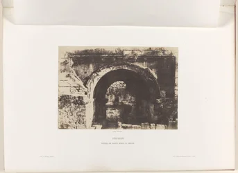 A Latinok Mária templomának boltíve, Jeruzsálem Jeruzsálem. Portail de Sainte Marie la Grande (cím a tárgyon)