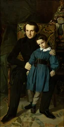 Victor Hugo portréja 1802-1885 fiával, 1836.