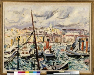 Vontatóhajók Marseille kikötőjében (festmény)