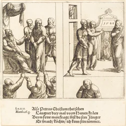 Krisztus Kajafás előtt és Péter Krisztus tagadása, 1548.