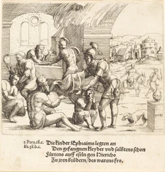Efraim emberei gondoskodnak foglyairól, és visszaviszik őket Jerikóba, 1549.