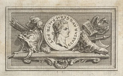 Érem Caligula portréjával a 6. könyvben, a Tibère ou les six premi...-ből, 1768-ban.