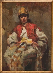 Női figura (olaj, papír)