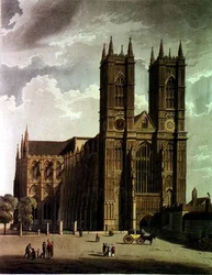 A nyugati front, 2. tábla a "Westminster Abbey"-ből, J. Bluck (1791-1831) metszete, kiadó: Rudolph Ackermann (1764-1834) 1811 (akvatinta).