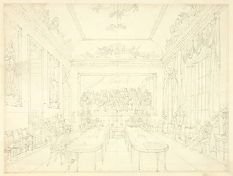 Tanulmány a Trinity House számára, a londoni Microcosmtól (recto); A sorházak homlokzatának építészeti vázlata (fordítva)