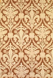 „Fleur-de-Lis”, S. Scott által tervezett és a Cole and Sons által gyártott reprodukciós tapéta a Parlament házaihoz, 1845-50 (lásd még: 87555)