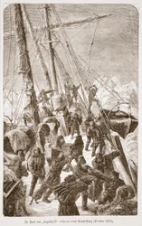 A Tegetthof fedélzetén egy jégvihar idején, 1872 októberében, 1876