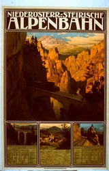 Az alsó-ausztriai-stájer alpesi vasút plakátja