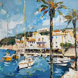 Kilátás a mediterrán kikötőre