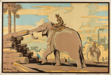 Fahalmozás, a „Burma: A gazdag erőforrások földje” sorozatból (színes litho)