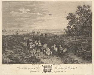Flanders Road Route de Flandre a Praslin herceg gyűjteményében található festmény után, 1772