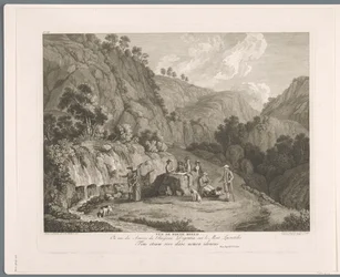 A forrás megtekintése Monti Lucretilinél Vüe ​​​​de fonte bello (cím a tárgyon) Suite de VI vues des Environs de Rome (...) (sorozat címe)
