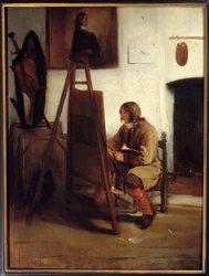 Egy fiatal festő műhelyében Barent Fabritius festménye (1624-1673)