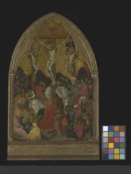 Keresztre feszítés (tempera és arany fán)