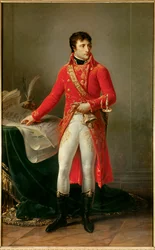 Napóleon Bonaparte első konzulként ábrázolt egészalakos portréja (1769-1821). Antoine Jean Gros (1771-1835) festménye. 1802. Párizs, Becsületrend Múzeuma