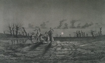 A Lavandières, avagy az éjszakai mosónők, illusztráció George Sand (1804-76) Legendes Rustiques című művéhez, 1858