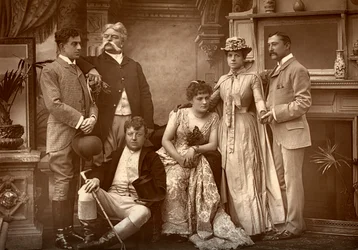 A Drury Lane Company a Szerencsefutásban, a Drury Lane Színházban, London, 1886