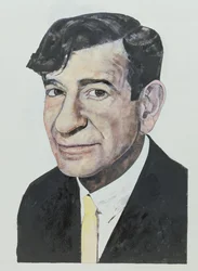 Walter Matthau portréja, illusztráció a The Daily Mirror Color Supplement számára, 1964 (guache a fedélzeten)