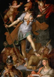 Minerva győzedelmeskedik a tudatlanság felett, 1591 körül