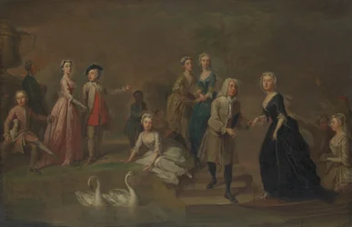 Uvedale Tomkyns Price 1685-1764 és családtagjai, valószínűleg az 1730-as évek elején.